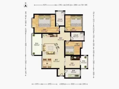 万科翡逸郡园127平精装4房680万元