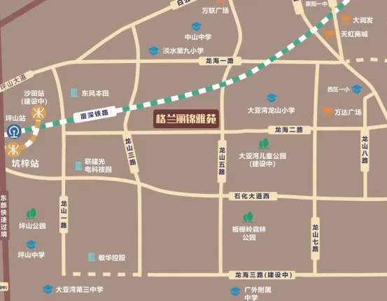 大亚湾【格兰丽锦雅苑】龙海二路 临深3km，人气火爆